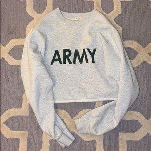 Brandy cropped army sweatshirt